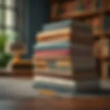 A collection of influential economics books stacked on a wooden table.