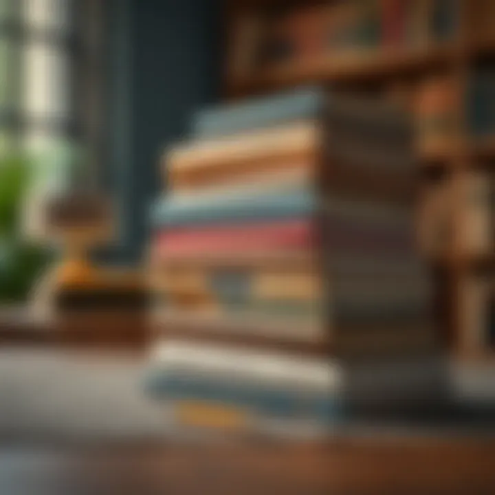 Influential Economics Literature A collection of influential economics books stacked on a wooden table.