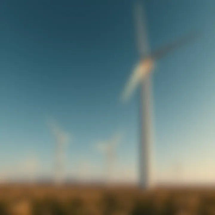 Wind Energy Generation Wind turbines generating electricity in a field