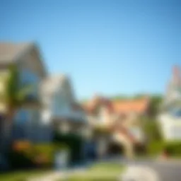 A vibrant neighborhood showcasing various residential properties