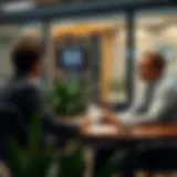 Client Meeting for Investment Strategies A financial advisor conducting a meeting with a client to discuss investment strategies.