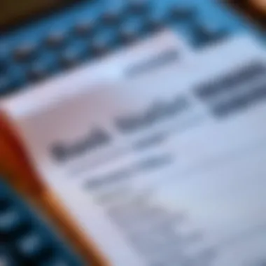 Bank Statement with Money Order Deposit A bank account statement showing a money order deposit