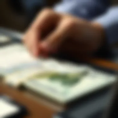 Preparing Money Order for Deposit Close-up of a money order being prepared for deposit