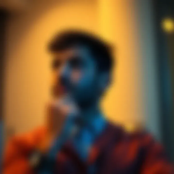 A thoughtful individual contemplating business ideas