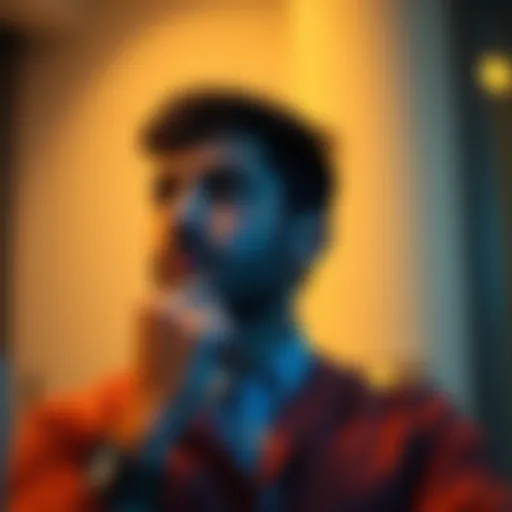 Contemplating Business Ideas A thoughtful individual contemplating business ideas