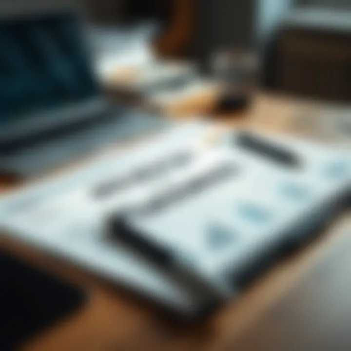 A strategic plan laid out on a desk with a laptop