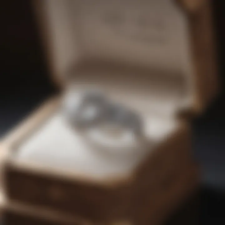 An elegant engagement ring displayed in a jewelry box