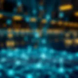 Blockchain network diagram illustrating decentralized connectivity