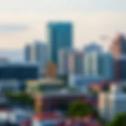 Commercial property landscape showcasing diverse types of buildings