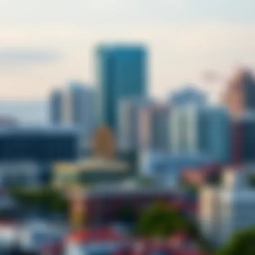Commercial property landscape showcasing diverse types of buildings