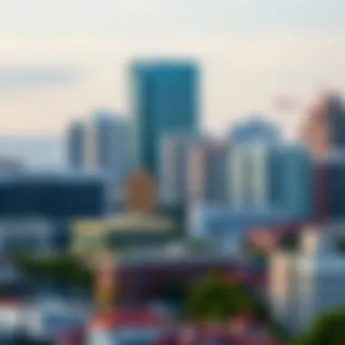 Diverse Commercial Property Landscape Commercial property landscape showcasing diverse types of buildings