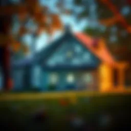 Illustration of a house with financial symbols