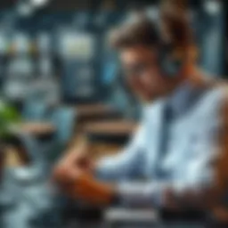 Virtual accountant reviewing financial data