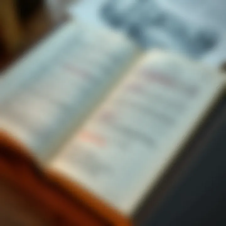 An open book with annotations and notes