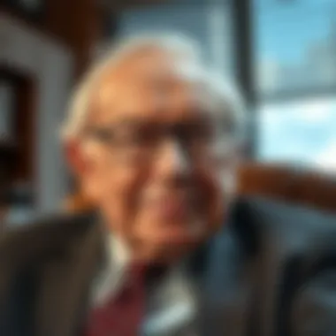 Warren Buffett portrait in an office setting