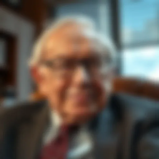 Warren Buffett portrait in an office setting