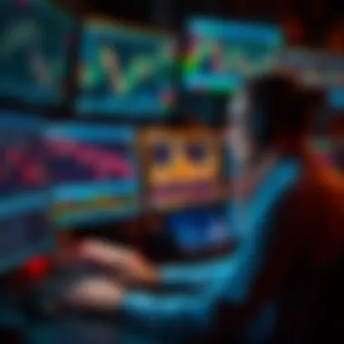 A trader analyzing data on multiple screens