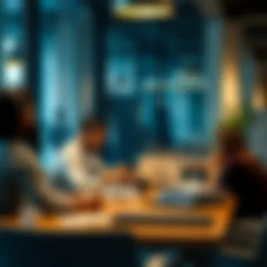 Entrepreneurs brainstorming in a modern office