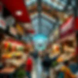 A vibrant marketplace showcasing small businesses