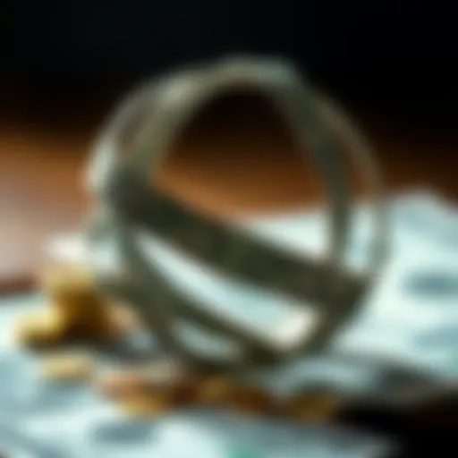 Symbolic representation of financial planning intertwined with insurance policies.