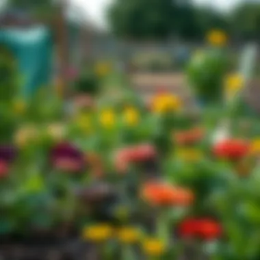 Cultivating Community Spaces A community garden flourishing with various plants and flowers.