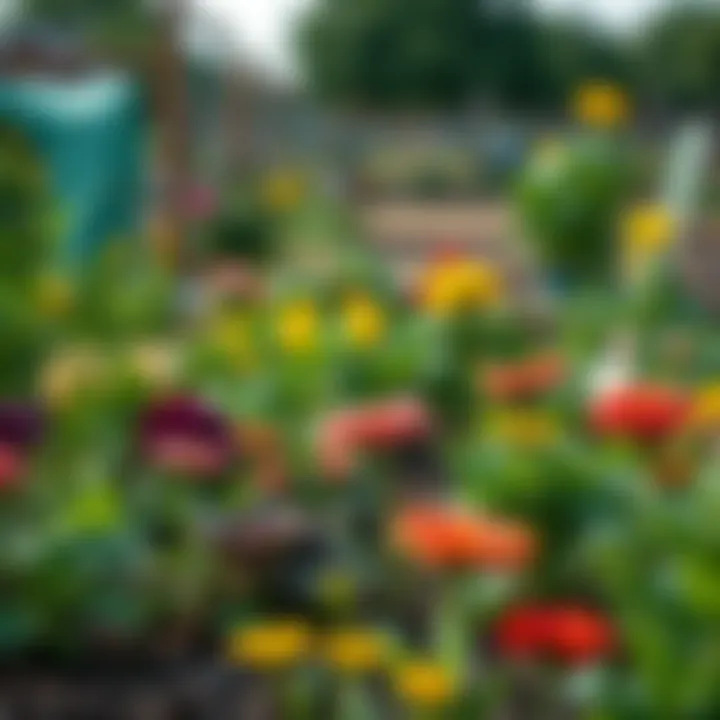 Cultivating Community Spaces A community garden flourishing with various plants and flowers.
