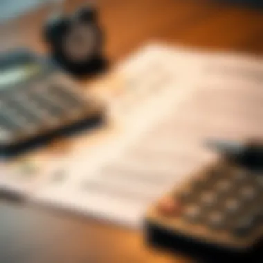 A close-up of a contract and calculator symbolizing financial planning