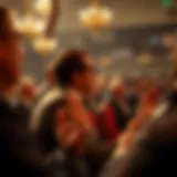 A visually engaging auctioneer calling out bids