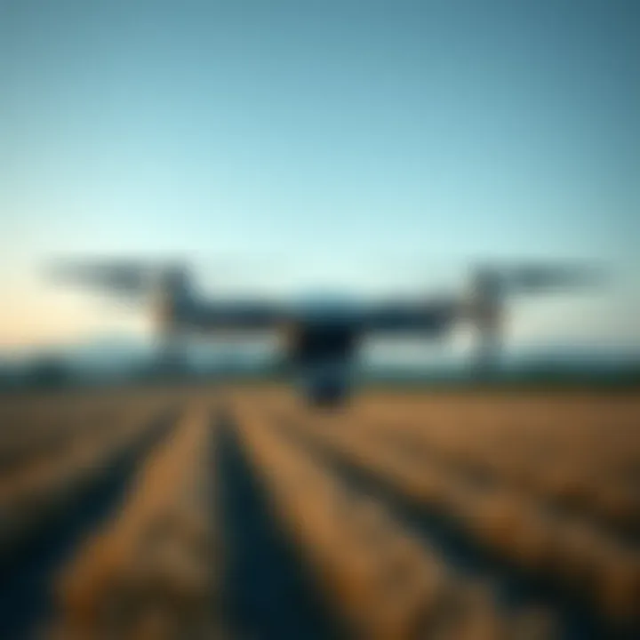 Drones in Agricultural Applications A drone flying over agricultural fields