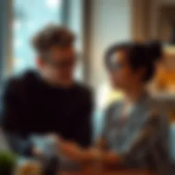 Two individuals discussing financial goals