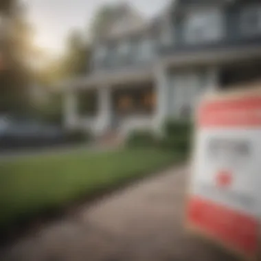 An open house sign in front of a foreclosed property, inviting potential buyers.