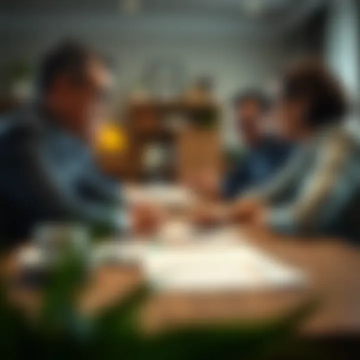 A negotiation meeting between a borrower and lender