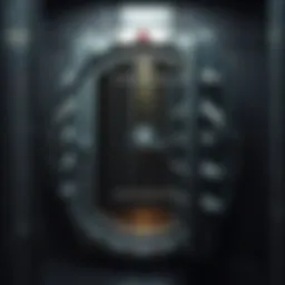 A secure bank vault with steel doors and locks