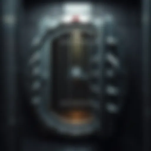 Secure Bank Vault A secure bank vault with steel doors and locks