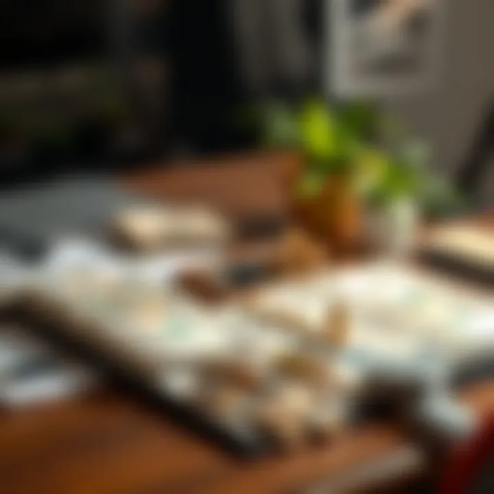 A diversified portfolio of financial assets on a desk