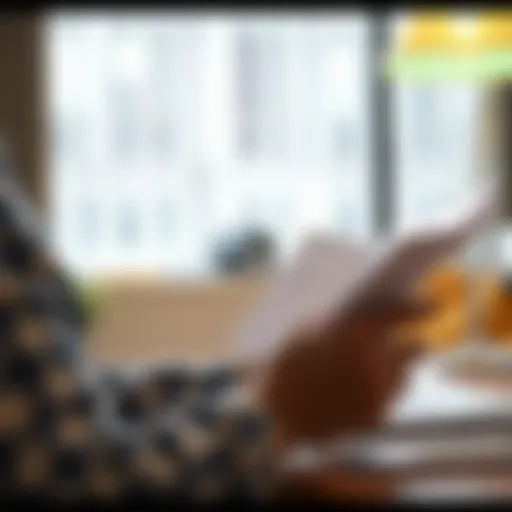 Homebuyer reviewing financial documents