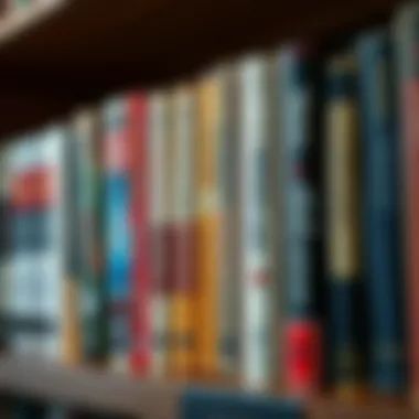 Influential Stock Market Books An array of influential stock market investing books on a shelf