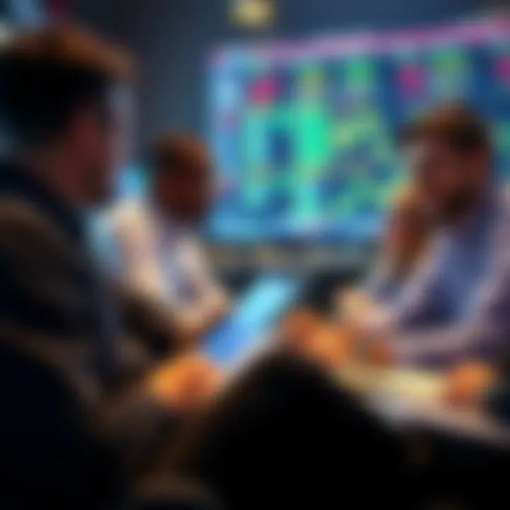 Traders Sharing Insights A group discussion among experienced traders sharing insights and strategies