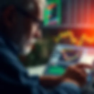 Financial Analysis Techniques A close-up of a financial analyst reviewing stock charts and data.