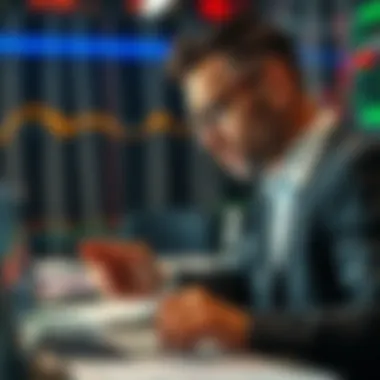 Investor Evaluation Activities An investor evaluating real-time stock performance and market news.