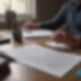 A person reviewing financial documents at a desk