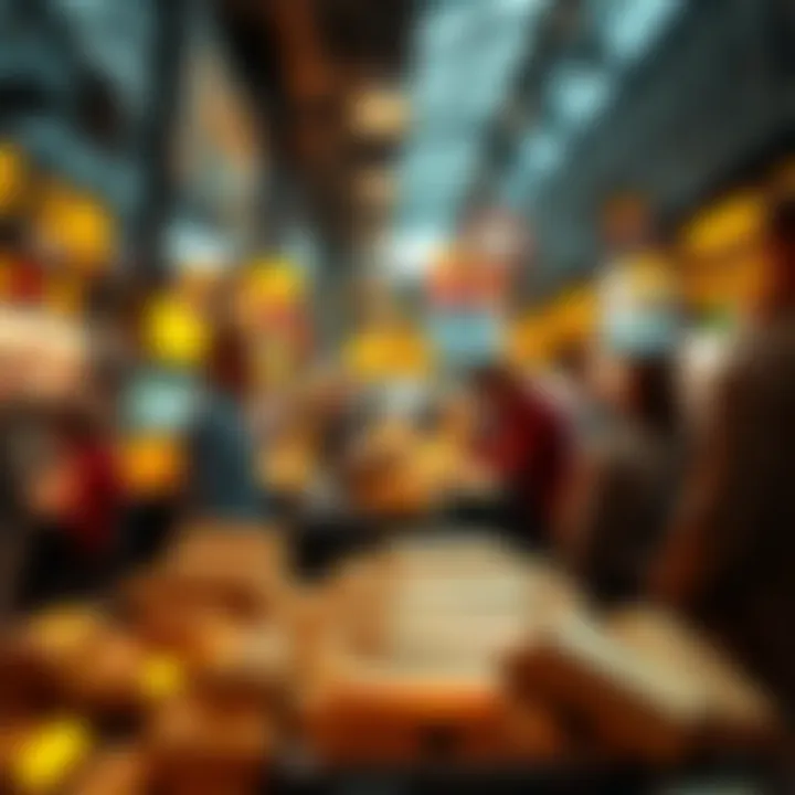 Vibrant Bullion Trading Environment A market scene depicting trading activities related to precious metals