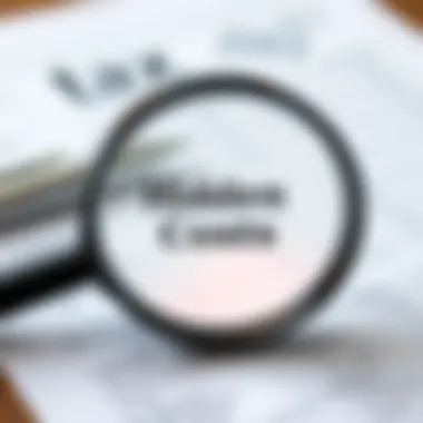 Identifying Hidden Costs in Tax Filing Hidden fees represented by a magnifying glass on documents