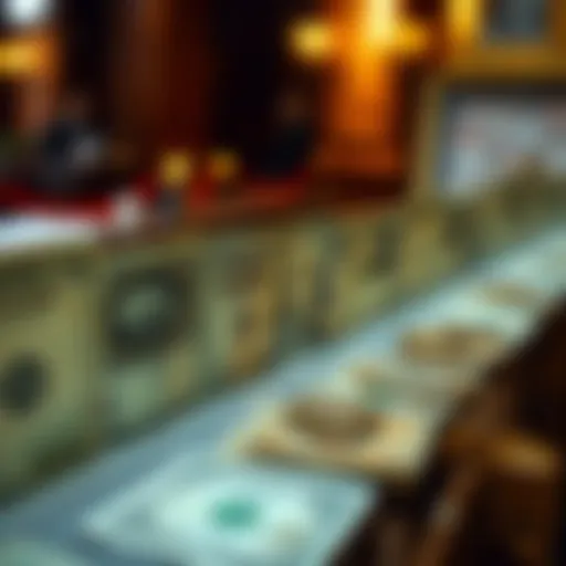 A historical timeline showcasing the evolution of currency