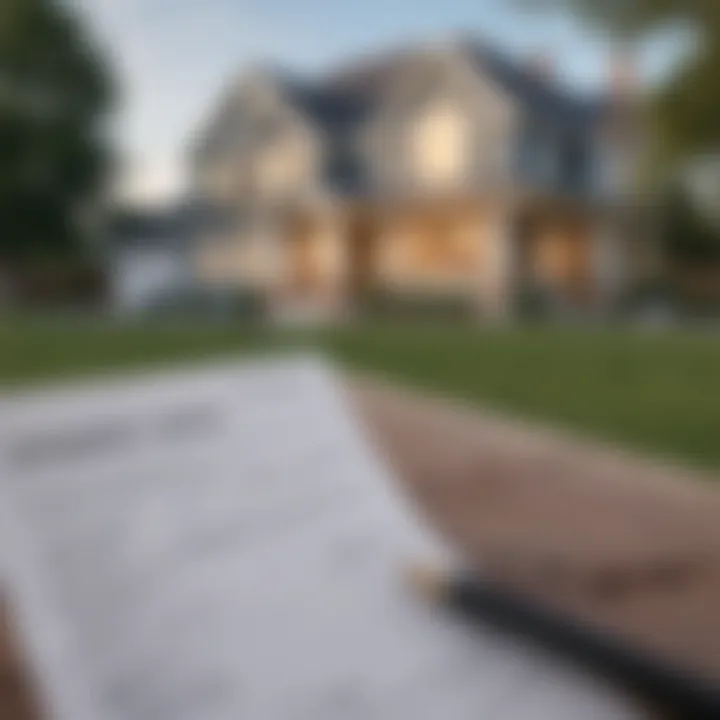 A checklist of home inspection items with a house in the background