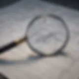 Magnifying glass over a house blueprint highlighting inspection areas