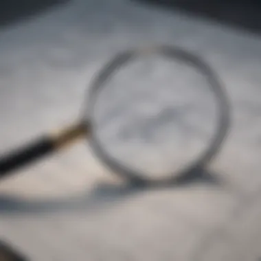 Magnifying glass over a house blueprint highlighting inspection areas