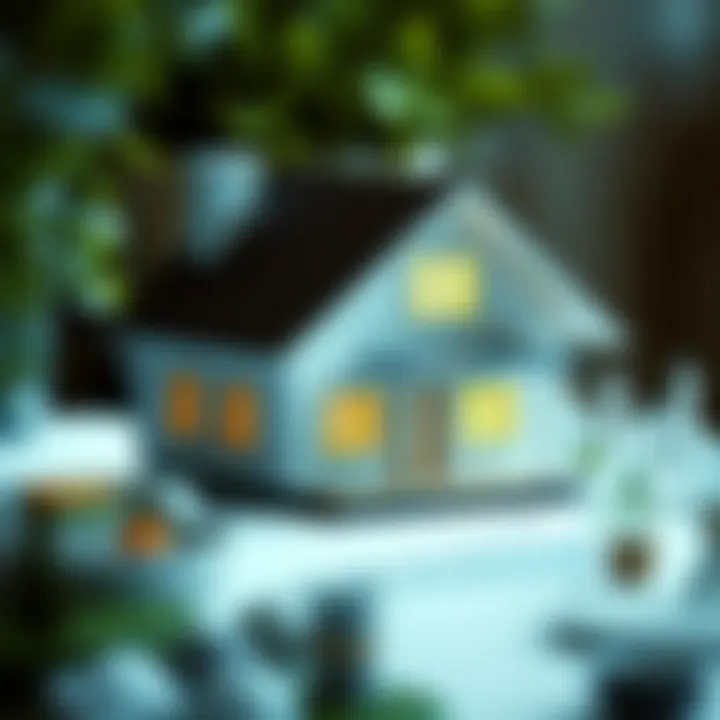 Illustration of a house with economic indicators