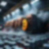 Conceptual representation of cryptocurrency mining pools