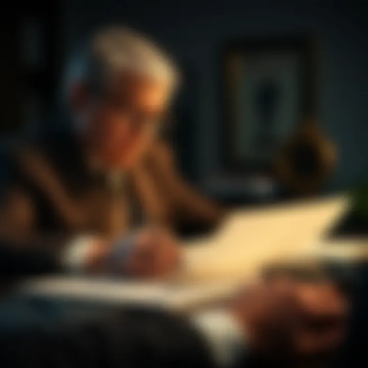 Trustee Oversight in Trust Management Illustration of a trustee overseeing trust documents